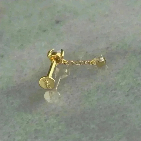 COPY - Gold Opal Crystal Dangle Cartilage Earring Brand New - Picture 2 of 4